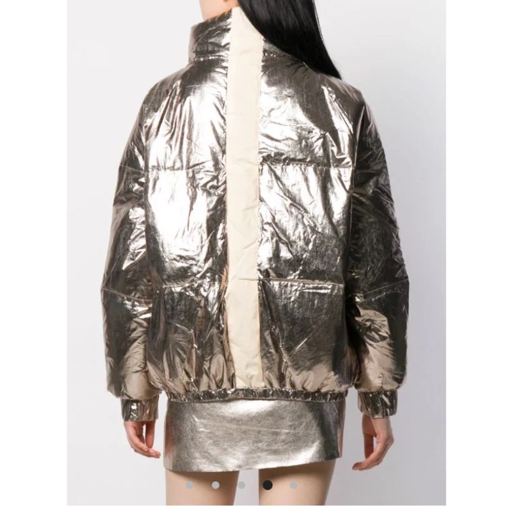 BA&SH Darcy Metallic Bomber Jacket - Picture 5 of 8